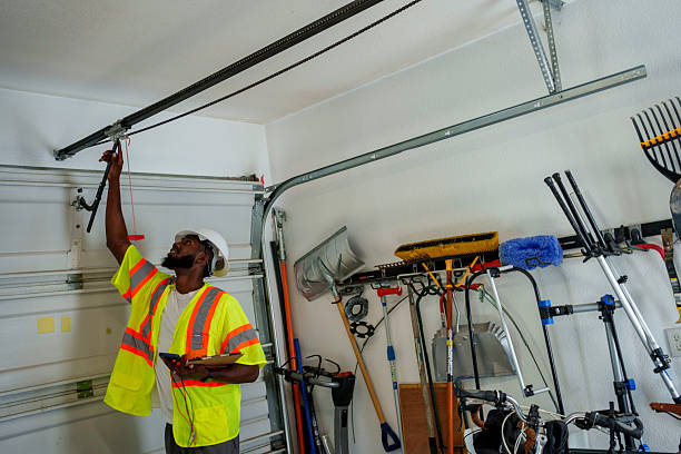 Professional Garage Door Panel Replacement technician working in Eaton, IN